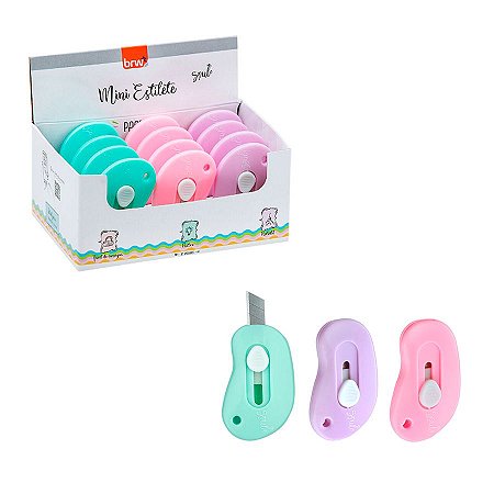 Mini Estilete de Plástico Colorido 1Un - BRW