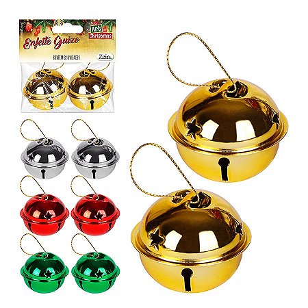 Enfeite de Natal Guizo 5cm - Cores com 2 Peças