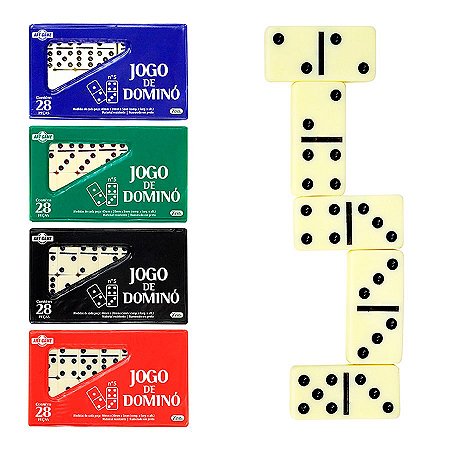 Jogo de Domino No Estojo Osso Branco 28 Peças - Pequeno - Shop