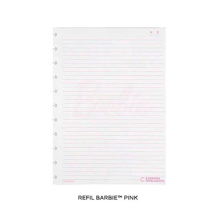 Refil Pautado Barbie Pink Grande 50Fls - Caderno Inteligente