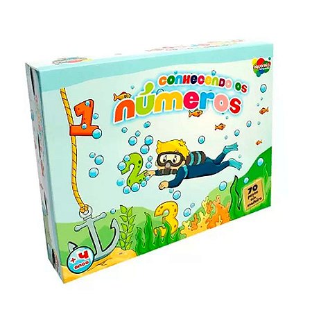 Jogo conhecendo os números infantil 70 Peças
