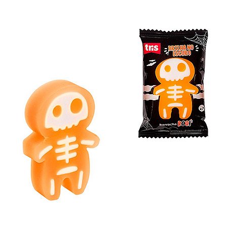 Borracha Escolar Boo que Brilha no Escuro - Laranja