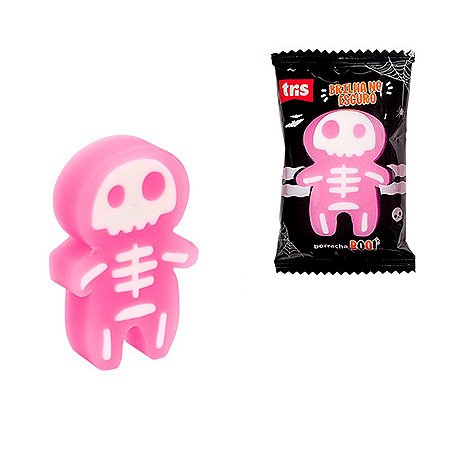 Borracha Escolar Boo que Brilha no Escuro - Rosa