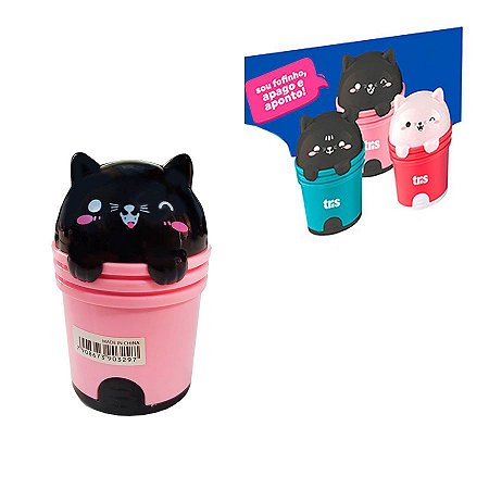 Apontador Duplo Com Borracha Kitty - Rosa