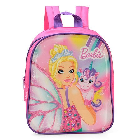 Mochila de Costas Baby Barbie Roxa Creche - Luxcel