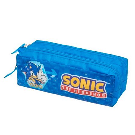 Estojo Sonic Squad Duplo Azul Escolar - Pacific