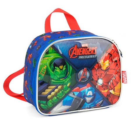 Lancheira Térmica Avengers Mech Strike Escolar - Azul