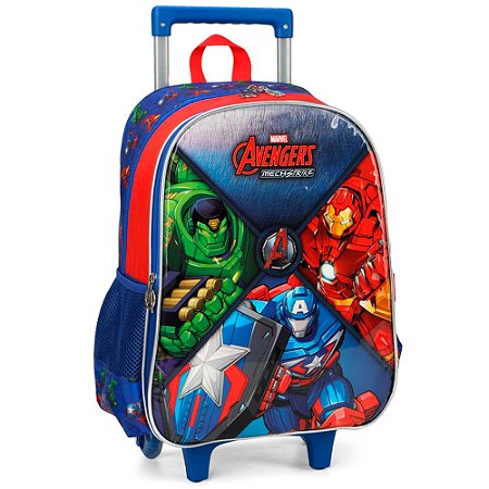 Mochila de Rodinhas Avengers Mech Strike Marvel - Azul