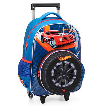 Mochila de Rodinhas Hot Wheels Speed Club Azul - Luxcel