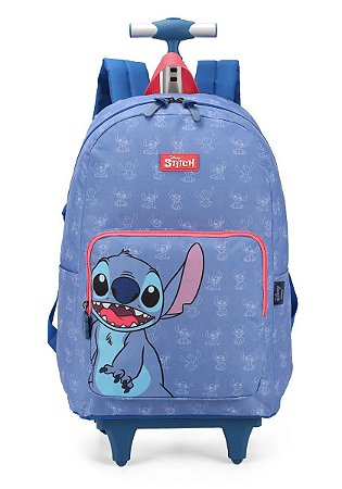 Mochila Infantil Feminina De Costas Stitch Juvenil Rosa