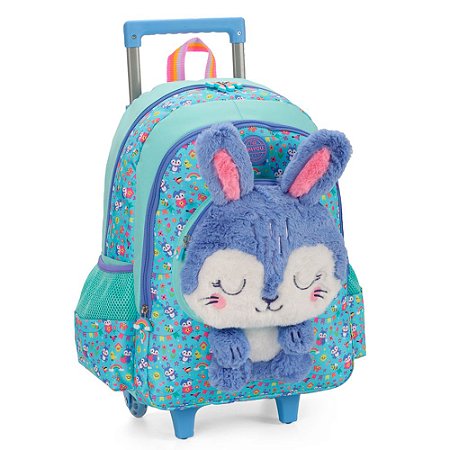Mochila de Rodas Coelhinho c/ Orelha 3D Petit Verde - Luxcel
