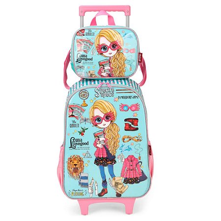 Mochila de Rodinhas + Lancheira Luna Lovegood Verde