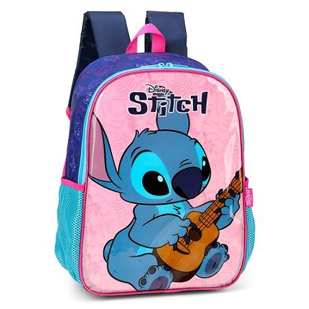 Mochila de Costas Stitch Violão Roxo Escolar - Luxcel