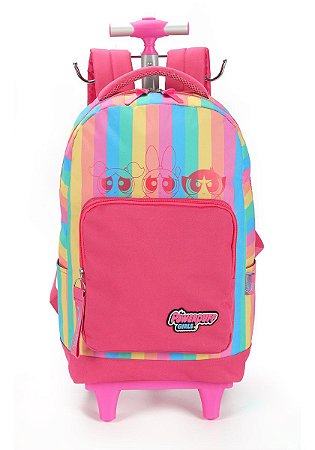 Mochila Rodinhas Meninas Super Poderosas Pink - Luxcel