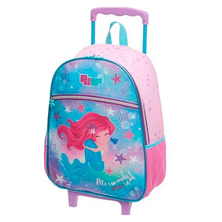 Mochila de Rodinhas Pack Mermaids Are Real Lilás - Pacific