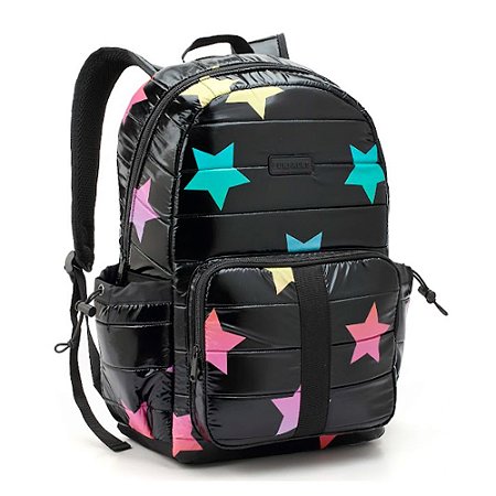 Mochila de Costas Estrelas Escolar Preto FunPacks - Seanite