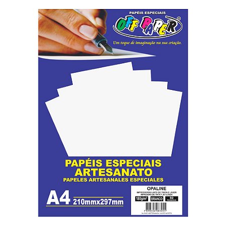 Papéis Especiais Opaline A4 210x297mm 180g 50 Folhas