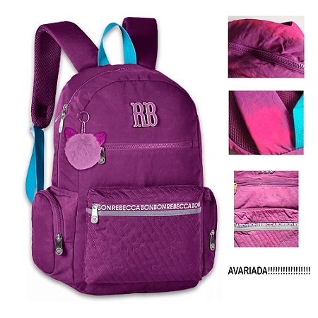 Mochila de Costas Rebecca Bonbon Lílás AVARIA RB2061