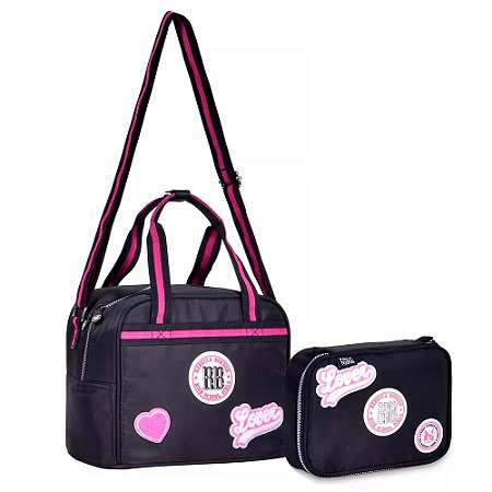 Lancheira Térmica + Estojo Rebecca Bonbon Preto Lovers