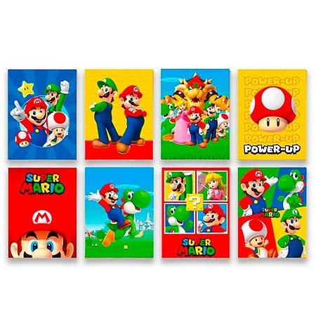 Cartaz Decorativo Super Mario Festa de Aniversário 8un