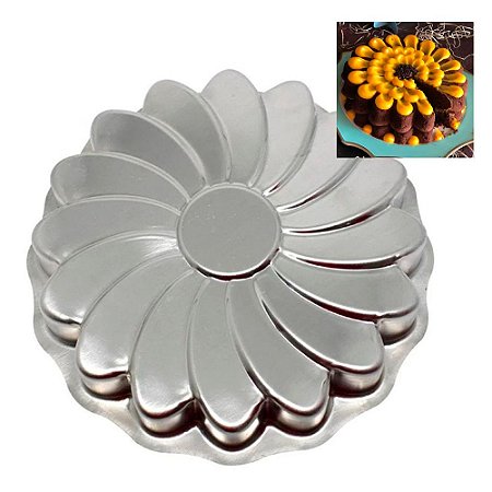 Forma de Aluminio Girassol Caparroz Confeitaria 25,5x3cm