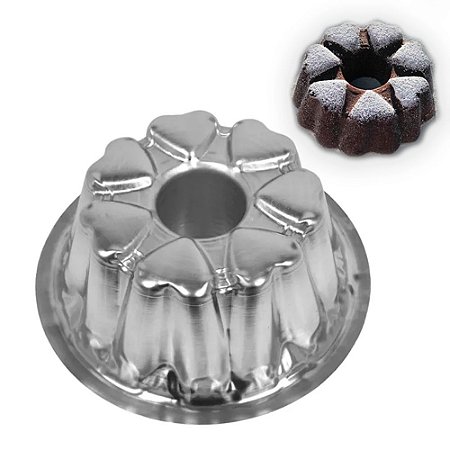 Forma Suiça Coração de Aluminio Caparroz 22x10cm