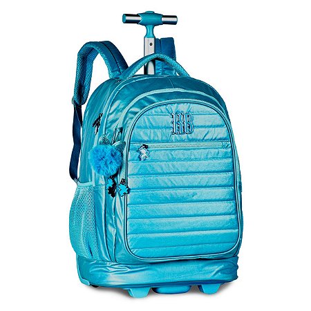 Mochila de Rodinhas Rebecca Bonbon Azul Escolar - Clio