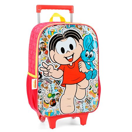Mochila de Rodinhas Monica e Sansão VM Escolar - Luxcel