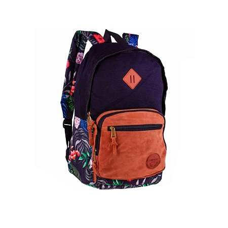 Mochila Escolar Costas Floral Tropical Seanite - AVARIA