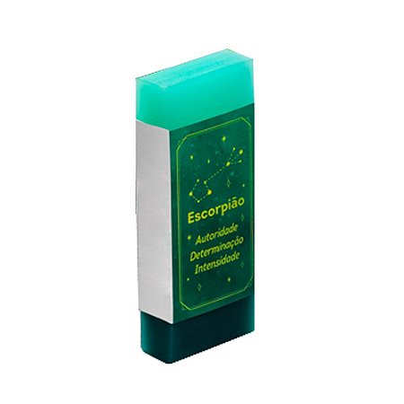 Borracha Signo Escorpião c/ Degrade Frases Verde - Tris