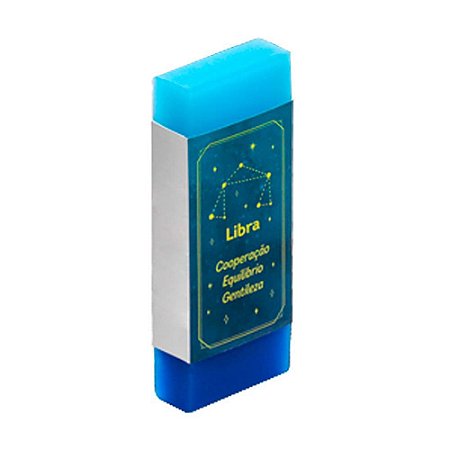 Borracha Signo Aquário c/ Degrade Frases Azul - Tris