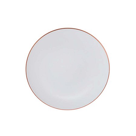 Prato de Sobremesa Branco com Fio Rose 19cm 6Un