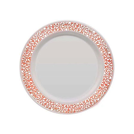 Prato de Sobremesa Branco Vazado Rose 19cm 6Un