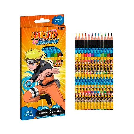 Lápis de Cor Naruto Shippuden 12 Cores - Viz