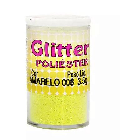 Glitter Poliéster Citrico 3,5g Amarelo - 1un