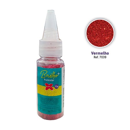 Brilho Poliéster 15g Vermelho - 1un