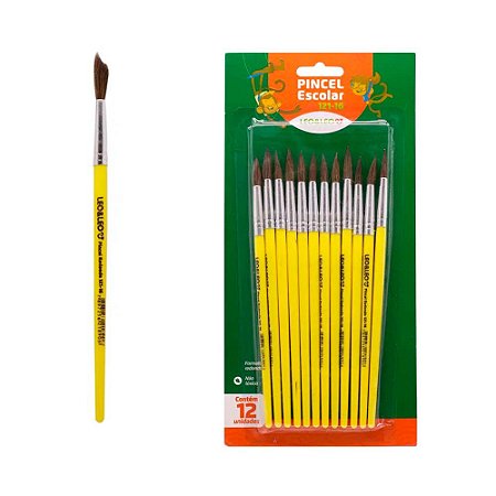 Pincel Redondo Escolar P/ Pinturas Com 12Un 121-16