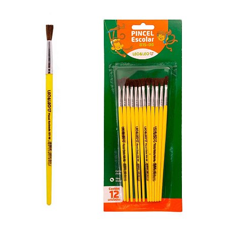 Pincel Redondo Escolar P/ Pinturas Com 12Un 815-06