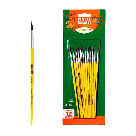 Pincel Redondo Escolar P/ Pinturas Com 12Un 121-00
