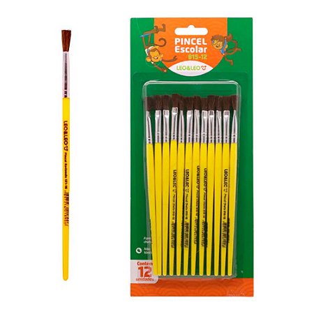 Pincel Redondo Escolar P/ Pinturas Com 12Un 815-12