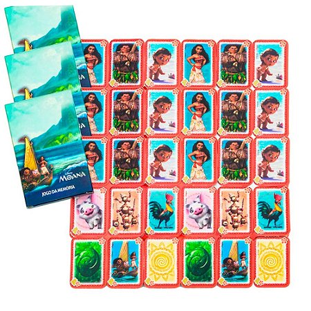 Lembrancinha Jogo da Memória Moana Disney 8Un - Regina