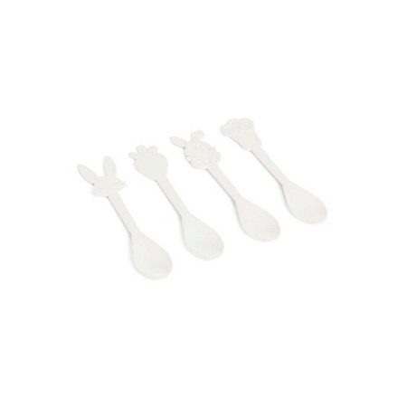 Colheres Páscoa Personalizadas Branco C/12Un - Reforçada