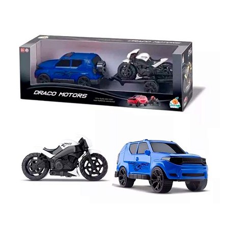 Brinquedo Carro Jeep E Moto Draco Motors - Orange Toys