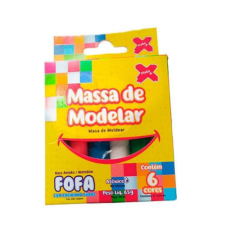 Massinha De Modelar Fofa 65G Conjunto 6 Cores - Make+