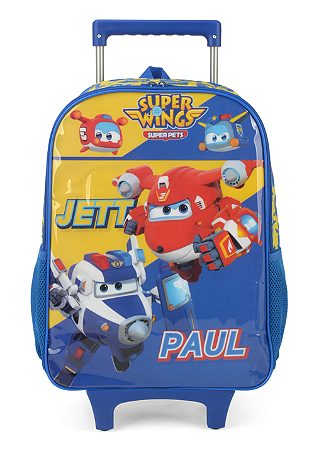 Mochila de Rodinhas Escolar Super Wings Azul - Luxcel