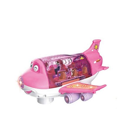 Brinquedo Avião Bate e Volta C/ Luz e Sons Rosa - Zoop Toys