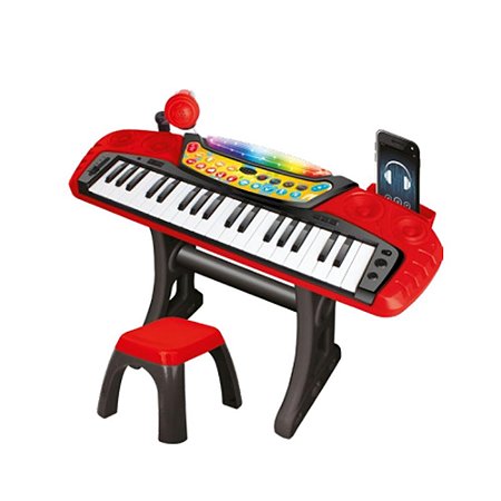Brinquedo Teclado Musical C/ Luzes Sons e Microfone - Zoop Toys