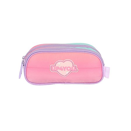 Estojo Escolar 2 Divisórias Roxo Colors Up4You - Luxcel