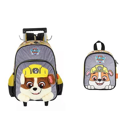 Kit Mochila Rodinhas + Lancheira Rubble  - Luxcel