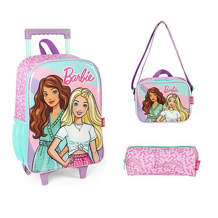Kit Mochila de Rodinhas + Lancheira + Estojo Fashion Barbie